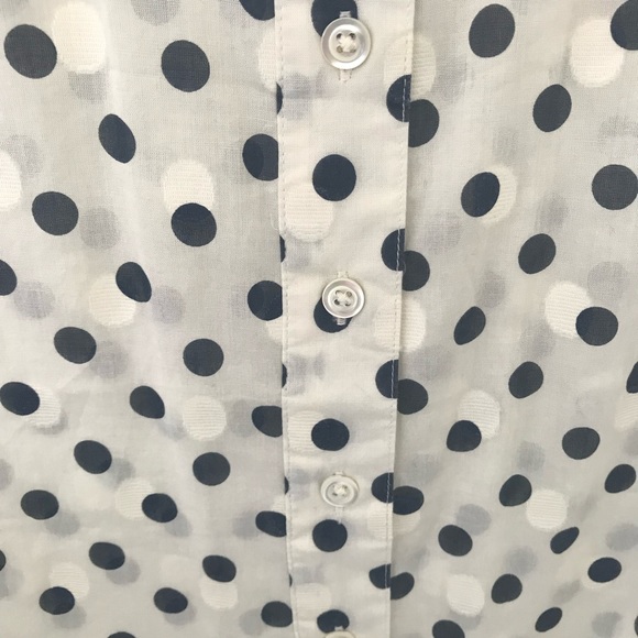 NWT J. Crew Factory black and white polka dot top - Picture 5 of 8